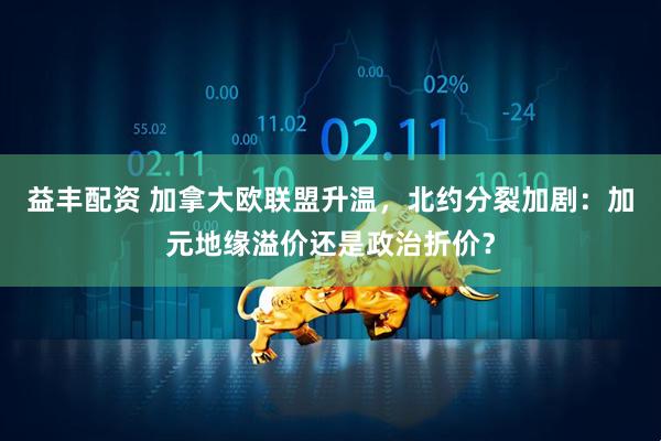 益丰配资 加拿大欧联盟升温，北约分裂加剧：加元地缘溢价还是政治折价？