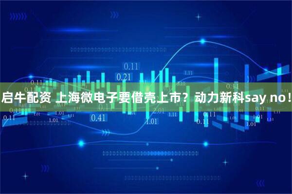 启牛配资 上海微电子要借壳上市？动力新科say no！